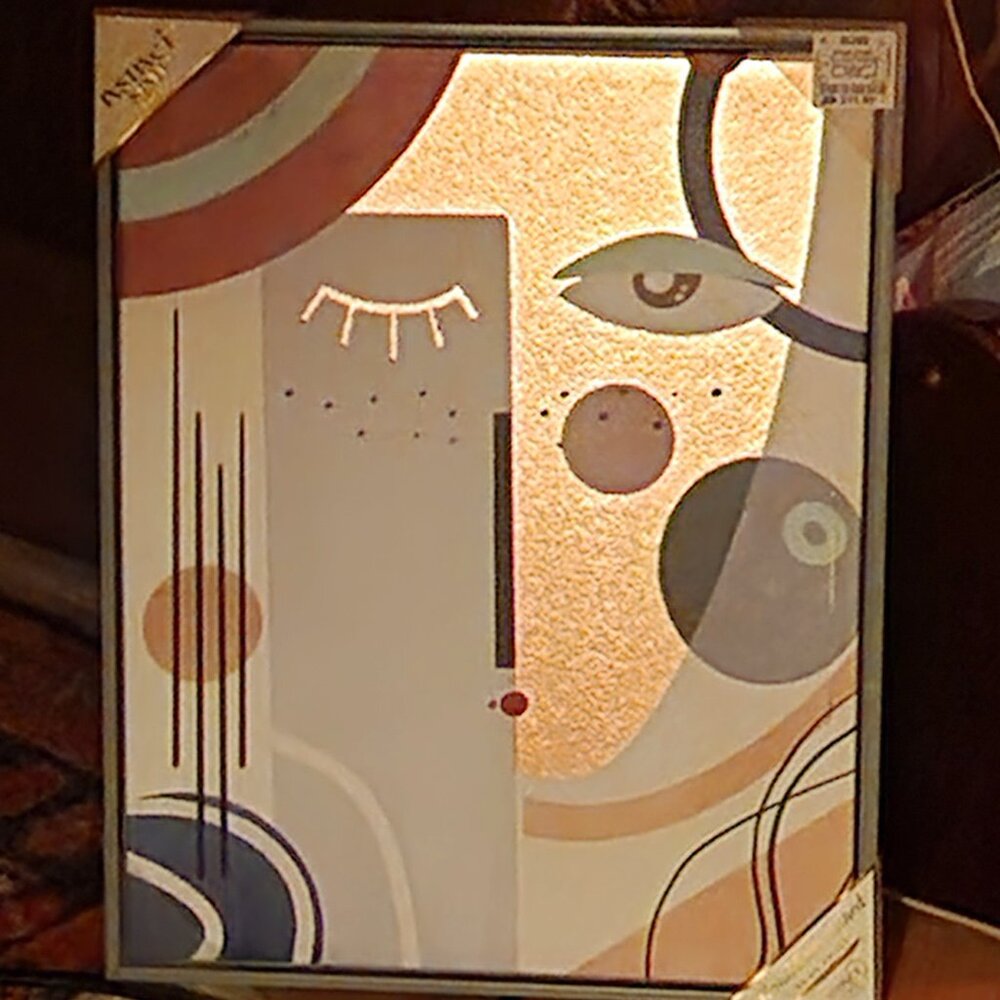 Unframed canvas Modern Abstract Split Face Geometric Line